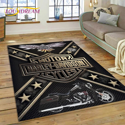 27 Style Harley-y Motorcycle Logo Rug Carpet for Living Room Bedroom Home Decor,floor Mat Non-slip for Sofa Doormat Gift kids