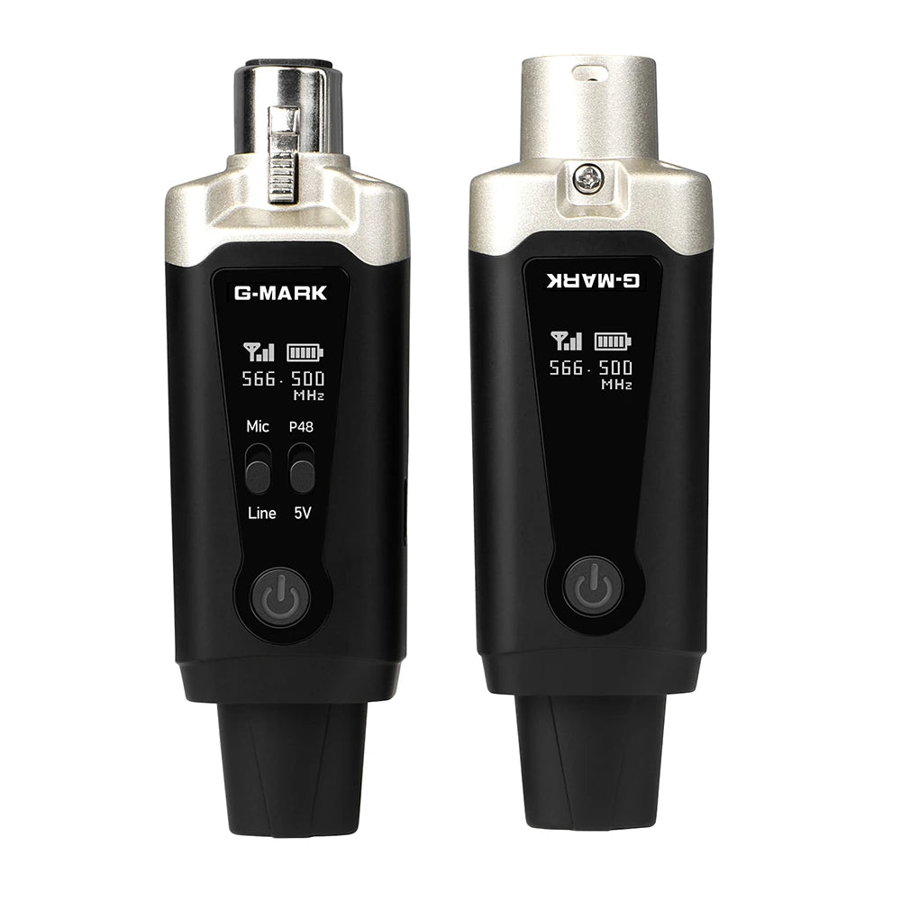 Wireless Microphone System G-MARK GX1.1 UHF XLR Adapter 16 Channels Audio Transmitter And Receiver For 48V Phantom Power Condens