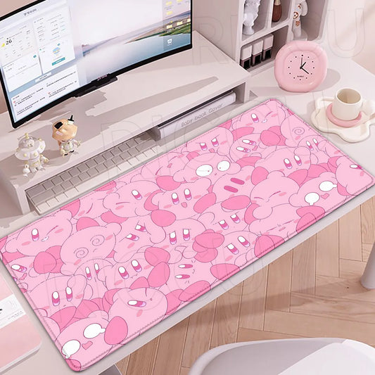 HD Printing Mouse Pad Laptop Extended protective Pad Computer Game Mousepad Cartoon K-Kirby PC Accessories Keyboard XXL Desk mat