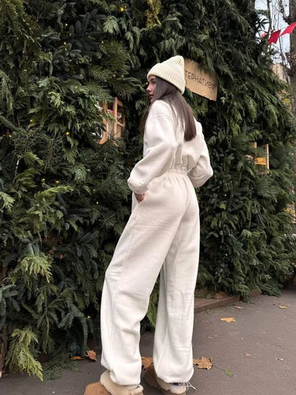 Sports and Leisure Contrast Color Jumpsuit Fashion Trend Street Jumpsuit Women’s Suit New Women Clothing