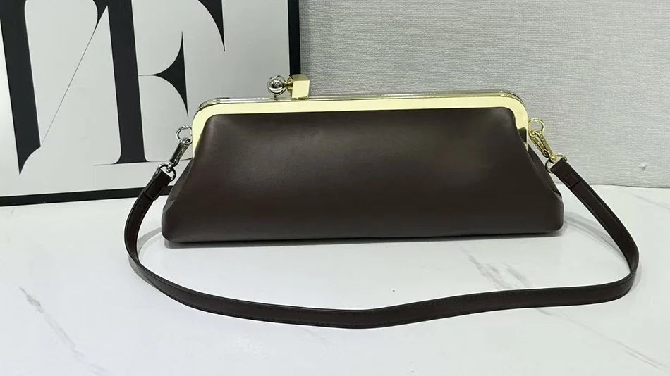 Women Long Armpits Clutch Bag With Removable Shoulder Strap Fashionable Party Bag Luxury Designer Clip Handbag Purses For Ladies