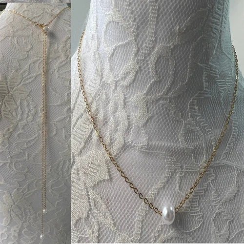 Elegant Crystal Bride Back Chain Necklace Dress Accessories Gift Fashion Round Rhinestone Backless Necklace Wedding Body Jewelry