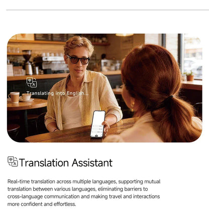 2026 Smart Glasses Genuine Leather 8MP HD Lens 2000Mah Charging Case BT Call 3D Music AI Voice Wake-up AI Translation