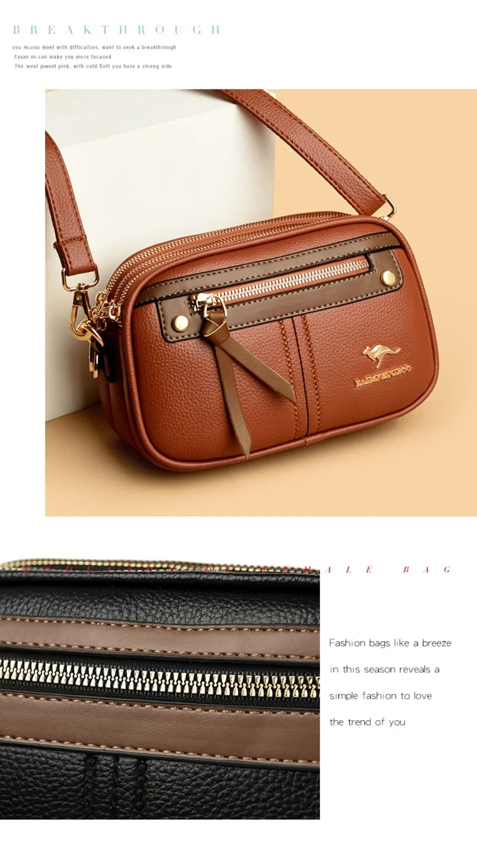 Genuine  3 Layers Luxury Designer Purses and Handbags Women Bag High Quality Leather Shoulder Sac  Bags for Women 2024Sac A Main