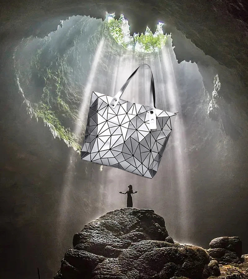 New Silver Handbags Bags For Women 2026 Summer Large Tote Bag Ladies Geometric Messenger Shoulder Bag Beach Luxury Designer