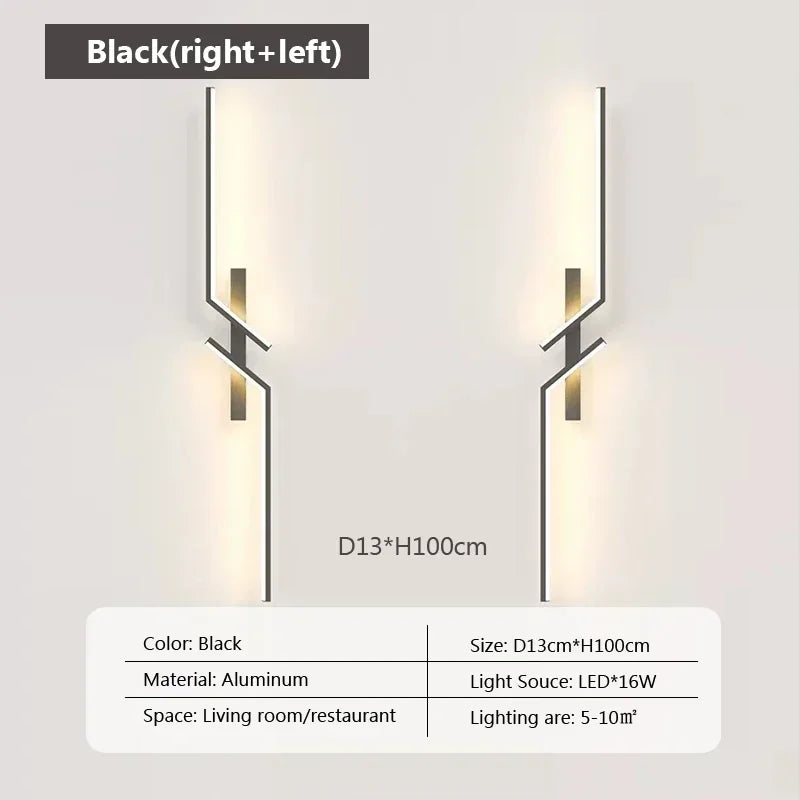 LED Wall Light Modern Minimalist Strip Lighting for Bedroom Bedside Living Room TV Backlight Sofa Decor Wall Sconce Ambient Lamp