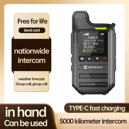 Motolola C65 4G LTE Digital Cluster POC Walkie Talkie Dual SIM Card 5000km Long Range 1500mAh Battery IPX-1 Water Resistant