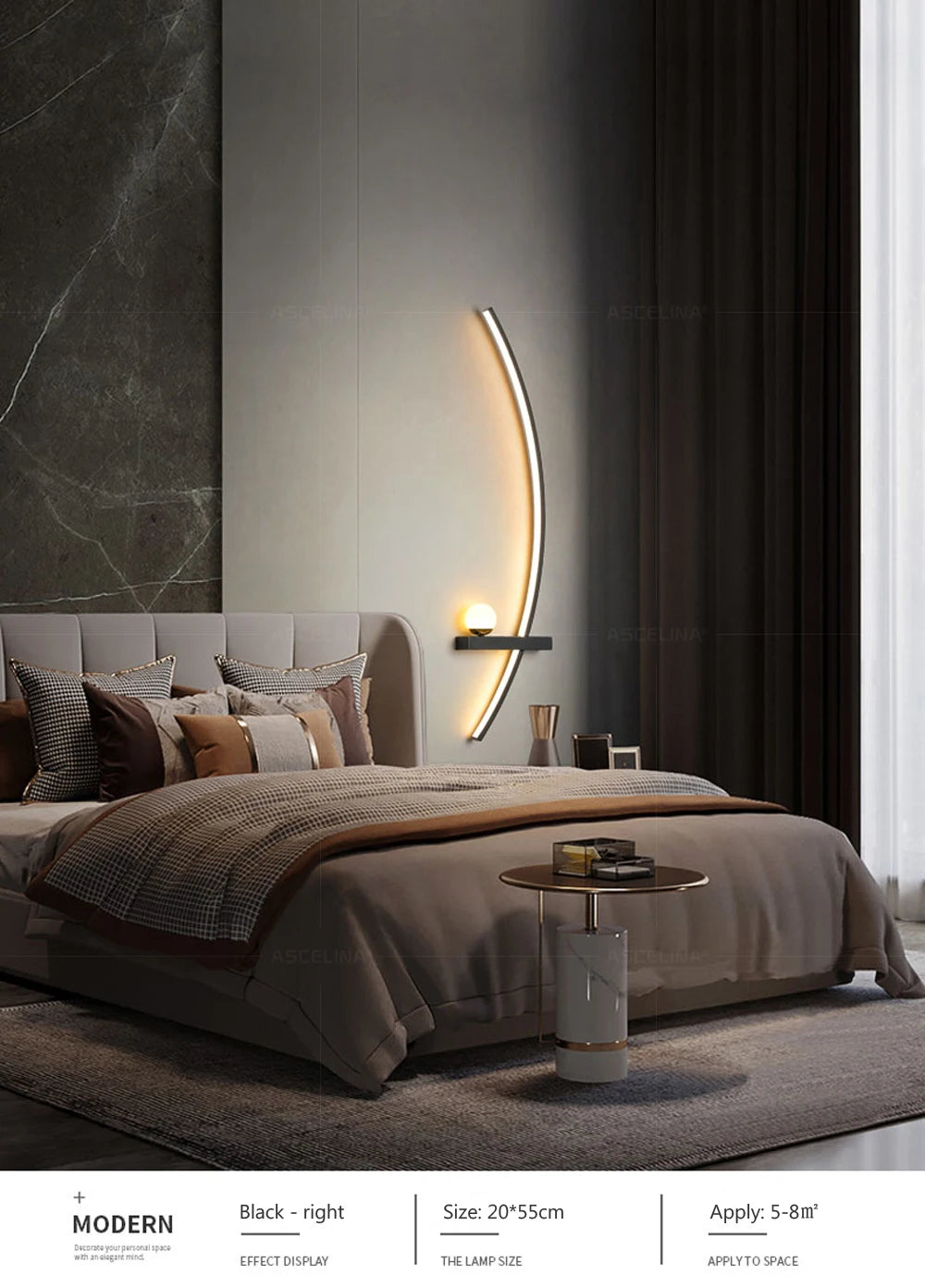 LED Wall Lamp 55/105CM Smart Remote Control Left Right Lighting Wall Sconces Bedroom Bedside Living Room Home Led Lights Lustre
