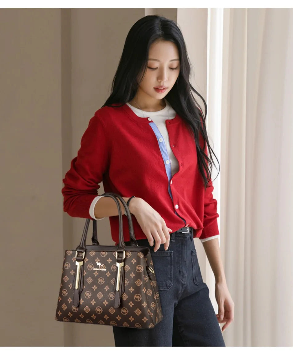 Luxury Women Handbag Fashion Print Large Capacity Shoulder Crossbody Bag Leisure Designer Soft Leather Ladies Purses and Handbag