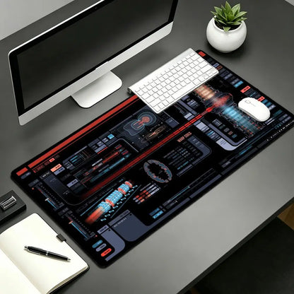 Aerospace components Mouse Pad Large Computer Office Game Table Mat Rubber Anti-slip Stitched Keyboard Mats 90x40 XXL Desk Pads