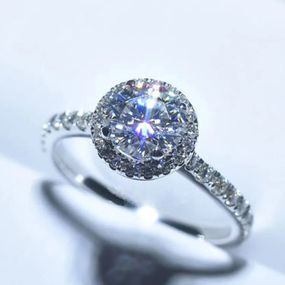 925Sterling Silver New Mozzarella Diamond Ring Female Internet Celebrity Live Stream Exclusive Set Zircon Inlaid Daily Wear Ring