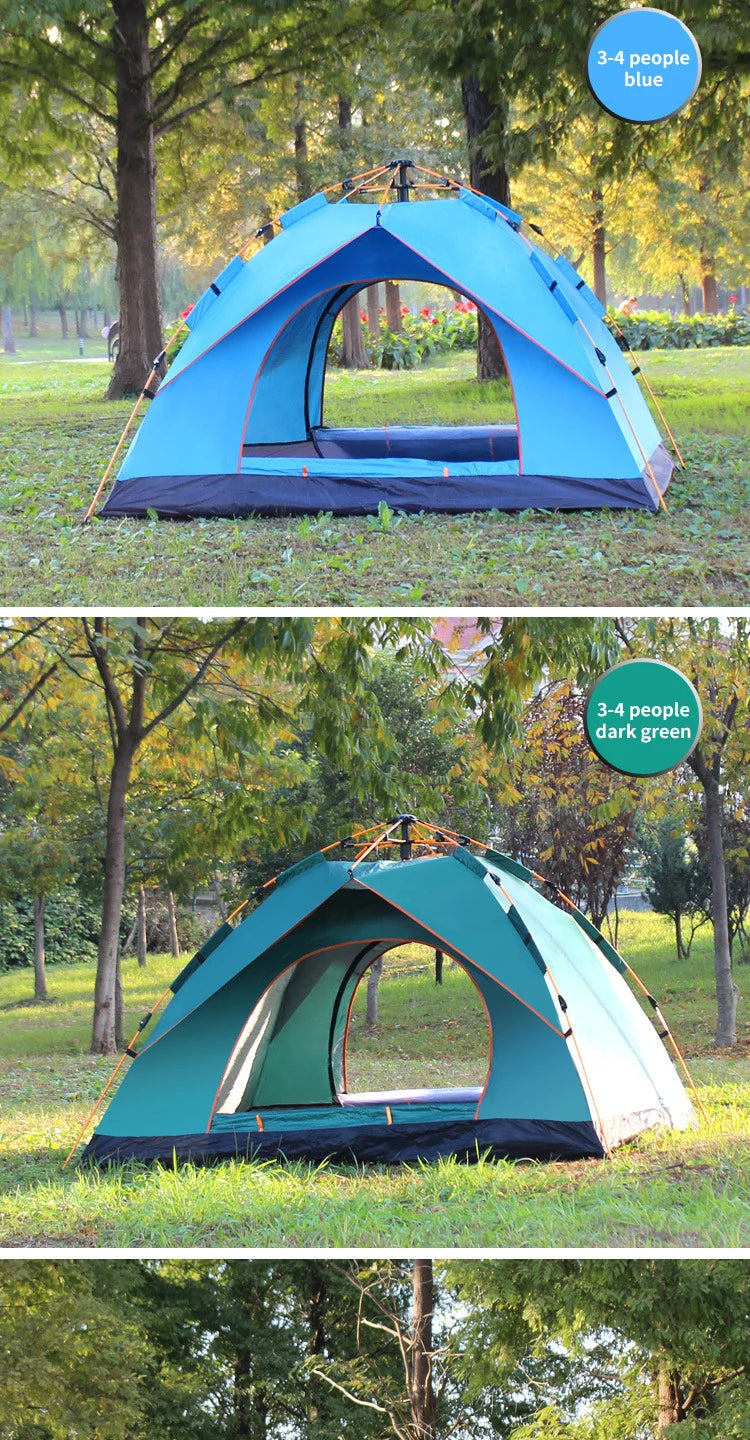 Outdoor Folding Tent Fully Automatic Quick Opening Tent 3-4 Person Self Driving Camping Tent Rain Proof Sun Proof Portable