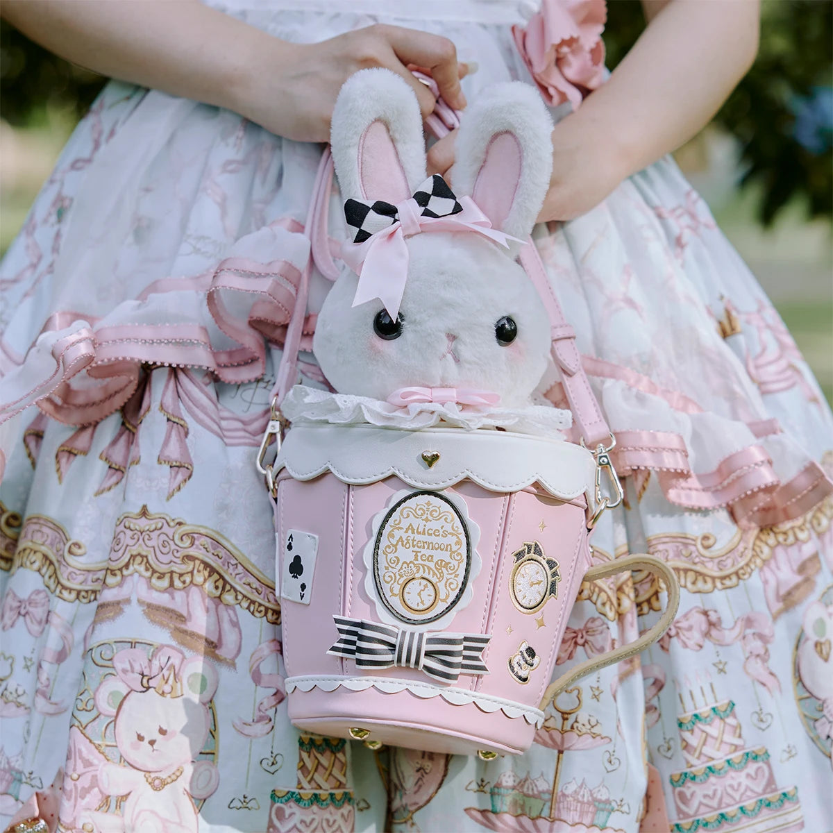 Japanese Original Lolita Cartoon Cute Rabbit Plush Shoulder Bag Sweet Kawaii Jk Uniform Oblique Span Bag