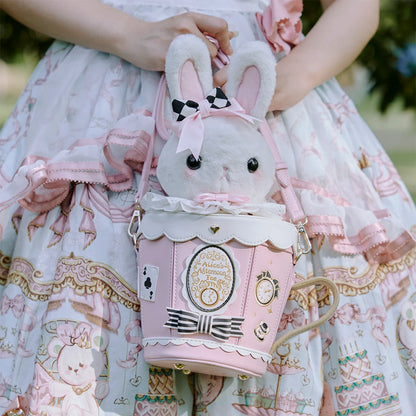 Japanese Original Lolita Cartoon Cute Rabbit Plush Shoulder Bag Sweet Kawaii Jk Uniform Oblique Span Bag