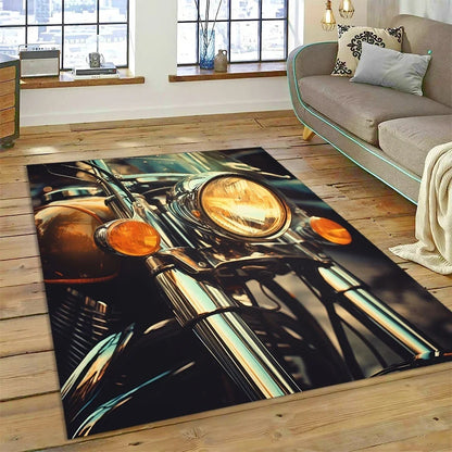 Motocross Modern retro Motorcycle Carpet Rug for Bedroom Living Room Home Sofa Decoration,Children Game Large Decor Floor Mat