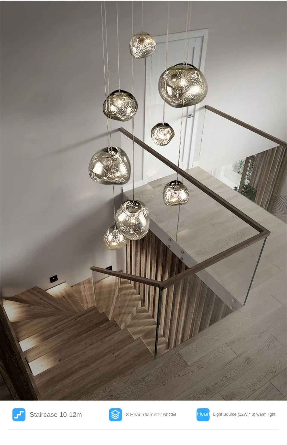 Creative Irregular Pendant Lights Modern LED Lighting Indoor Living Room Villa Hotel Loft Chandelier PVC Glass Lighting Fixtures