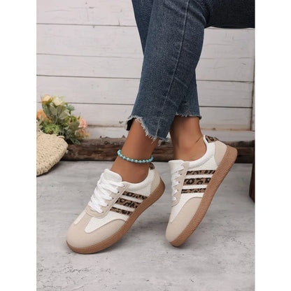 2026 Women Spring Sneakers Brand Classical Outdoor Casual Shoes Luxury Designer Leopard Print Comfort  Flat Shoes