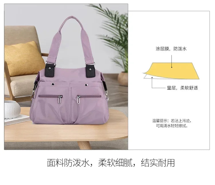 Tote Bag Handbag Shoulder Bag for Women Nylon Waterproof Large Capacity Shopping CrossBody Bag Ladies Messenger Bags Handbags