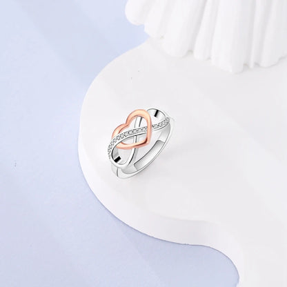 925 Sterling Silver Infinite Love Ring Original Luxury Design Zircon Finger Rings For Women High Quality Wedding Jewelry Gift