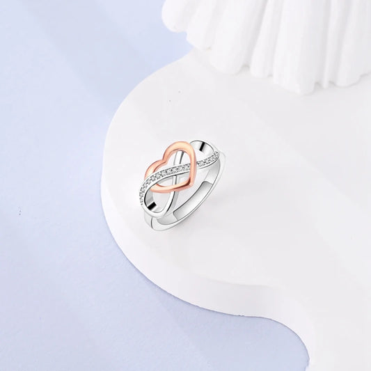 925 Sterling Silver Infinite Love Ring Original Luxury Design Zircon Finger Rings For Women High Quality Wedding Jewelry Gift