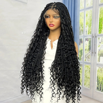 Dreadlocks Braided Wigs Synthetic Locs Full Lace Wig Female Braids Full Lace Wigs Women African Box Braids Hair Wigs For Woman