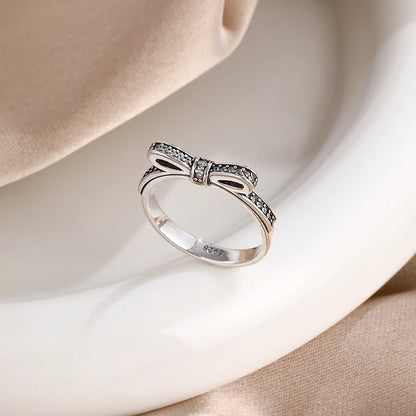 New 925 Sterling Silver Rings Stackable Infinite Silver shining Zircon Ring For Women Wedding Anniversary Birthday Jewelry Gift