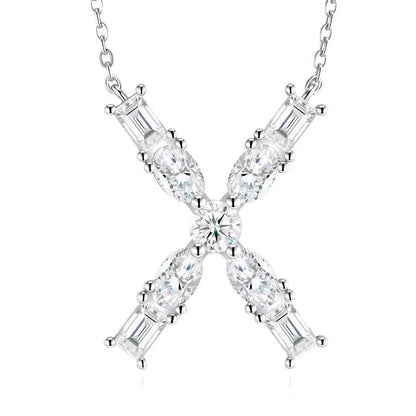 Fashion 26 Letter Man Women's Moissanite Custom Name Necklace 925 Sterling Silver Moissanite Diamond Pendant Necklace Gift