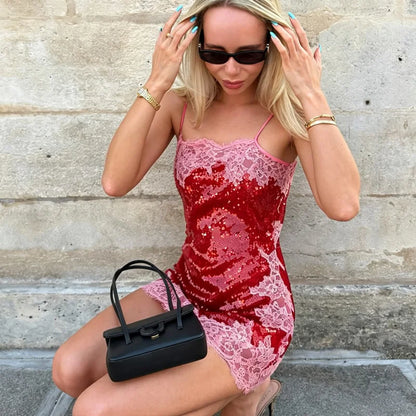 Sexy Sequin Sling Slim Short Dress Women Chic Sleeveless Off Shoulder Slim Dresses 2026 Lady Evening Party Club Vestidos New