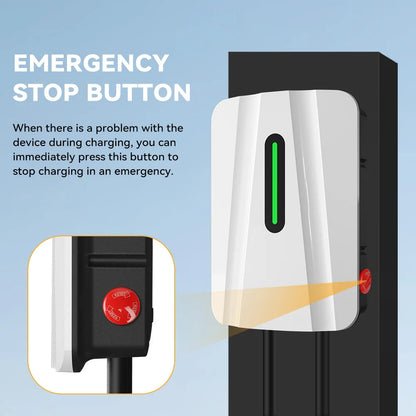JDMEX 7KW EV Charging Station Type1 Type2 GBT 32A 1Phase Electric Vehicle Charger IP55 5M EVSE LED Wallbox Charger With Holder