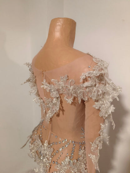 Sexy Sparkly Diamond Sequins Long Sleeves Mesh Sheer Stretch Jumpsuit Women Evening Birthday Party Bar Nightclub Stage Show Wear