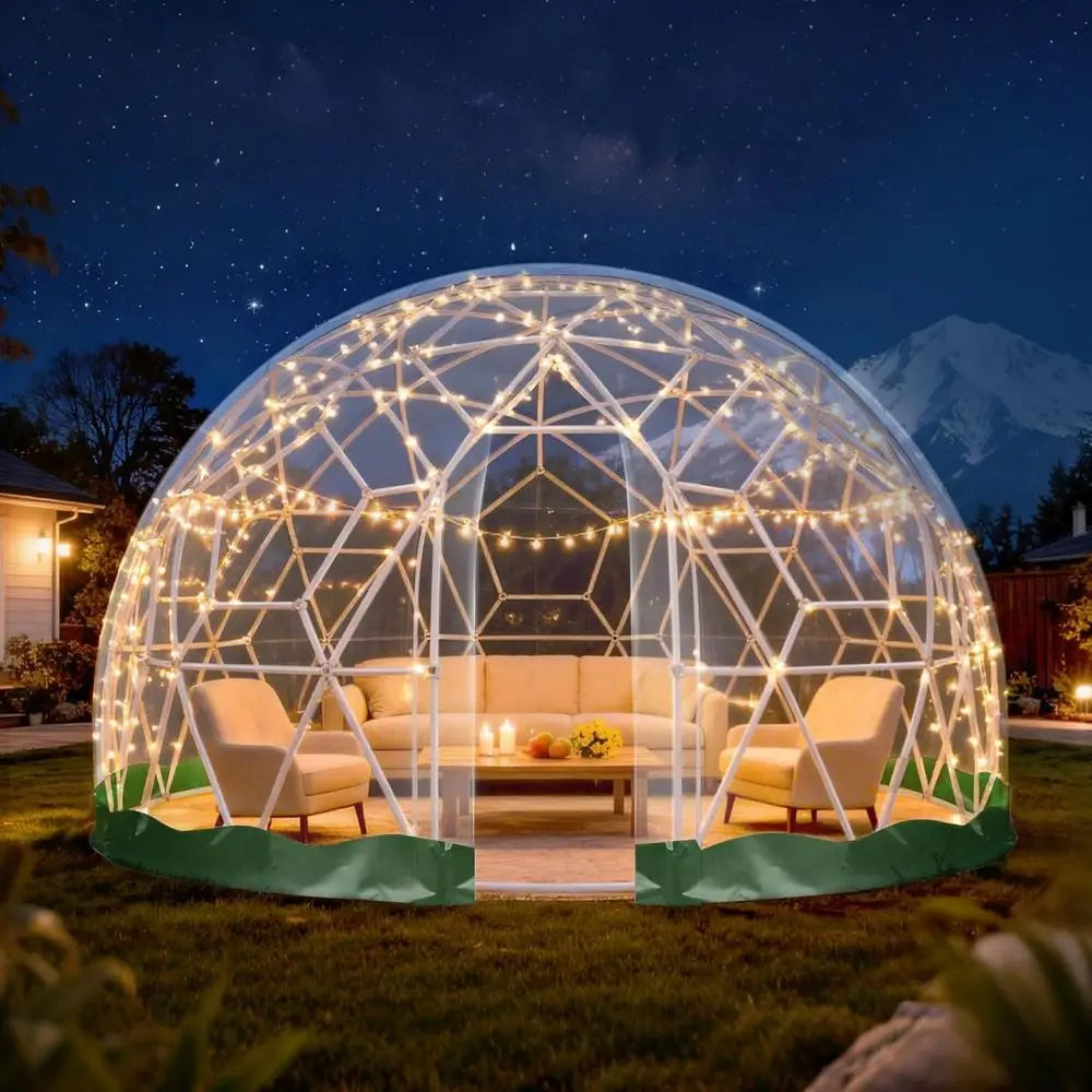 Upgraded Weatherproof Geodesic Dome Greenhouse Bubble House Camping Tent for 2-4 People, Suitable for Garden, Outdoor, and Party