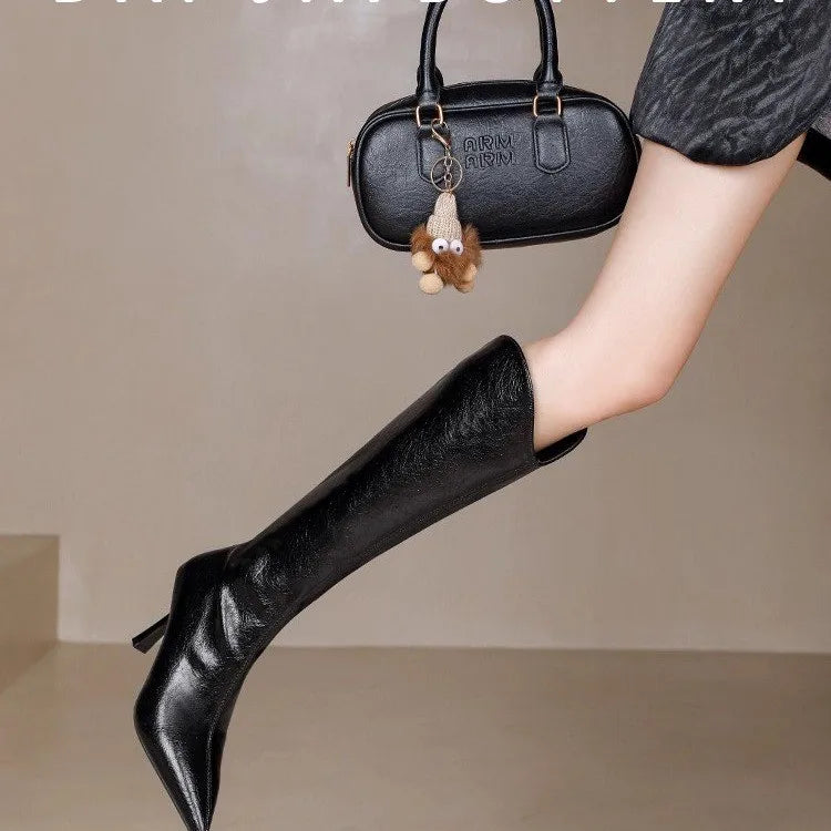 2025 Autumn New Products Women's Brown Suede High-Top Thigh Boots Pointed Toe Stiletto High Knight Boots