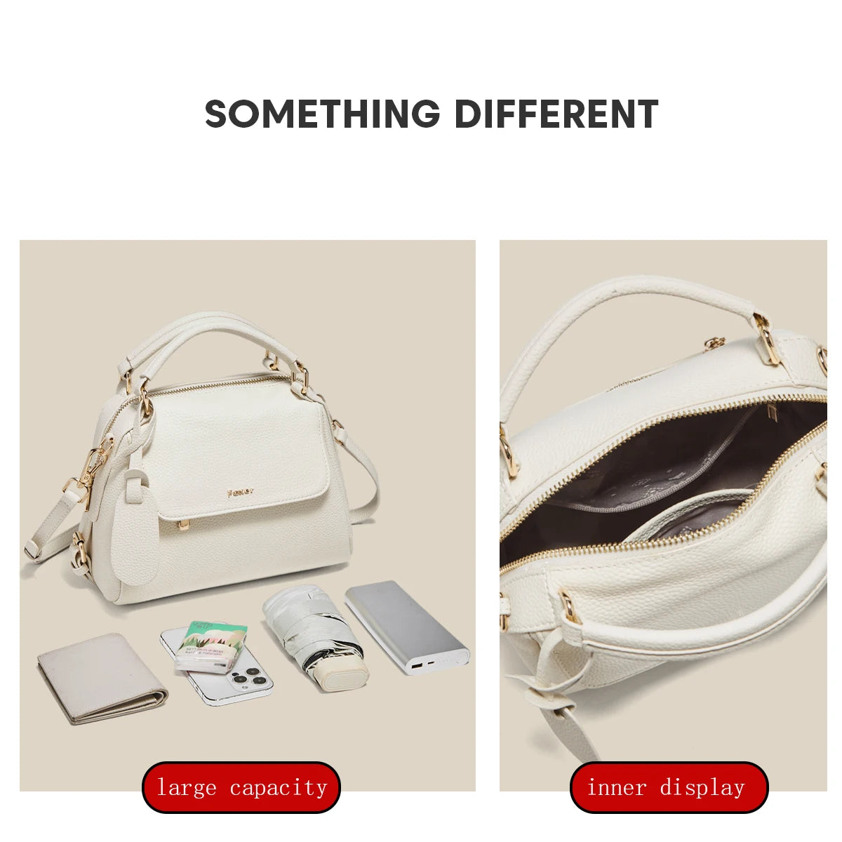 FOXER 2026 Fashion Women's Handbag Cow Leather Lady Shoulder Bag Light Luxury Crossbody Bag for Daily & Commute