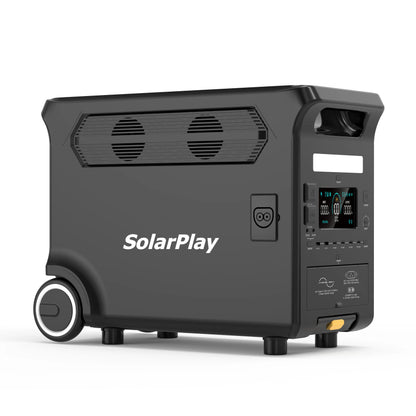 3840Wh 3600W Portable Power Station Solar Generator with Foldable Cart