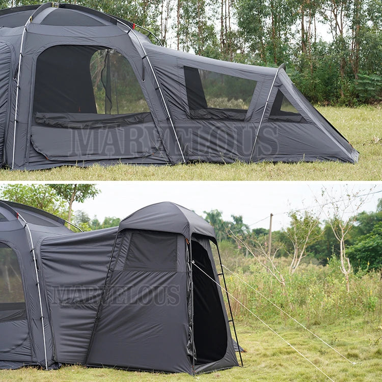 Hot Selling Large Connectable Big Family Camping Tent Dia. 460cm Geodesic Dome Tent with Modular Pod Tent Design 5 Bedrooms