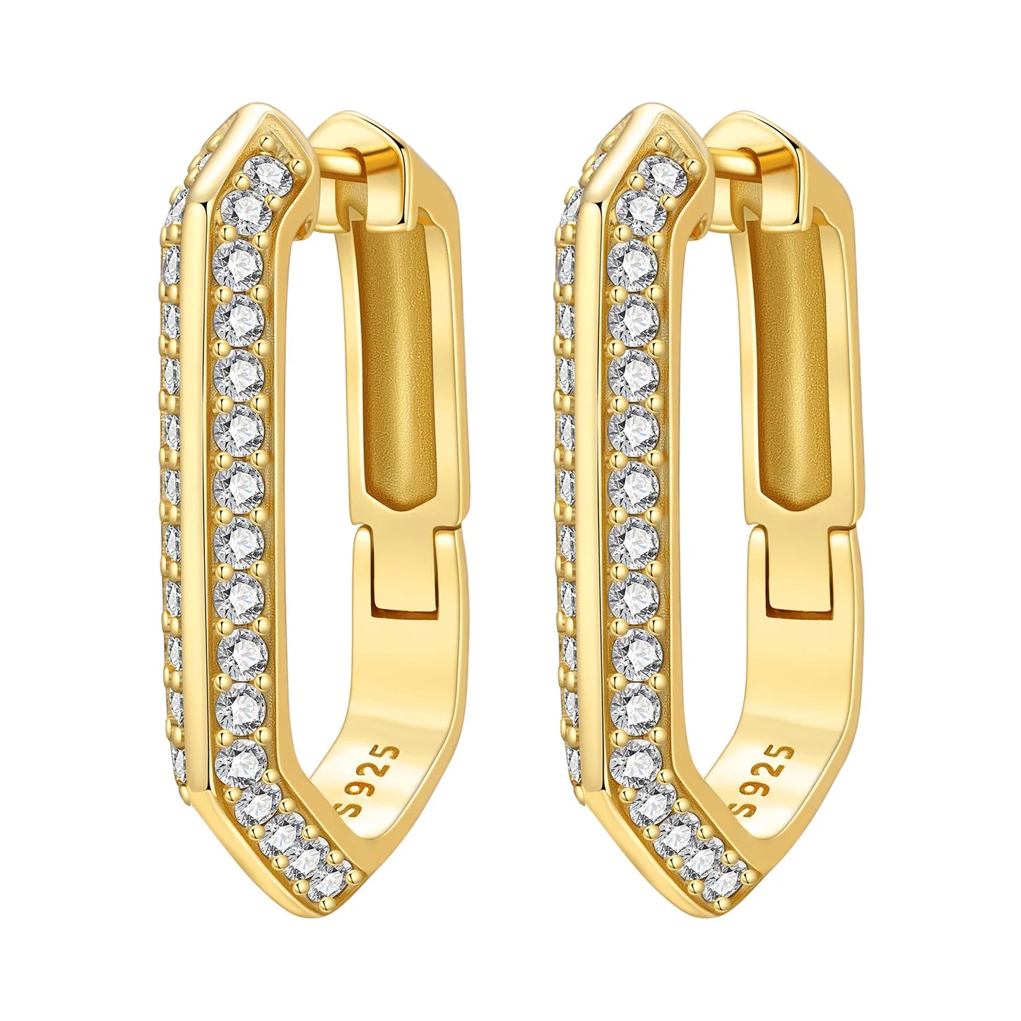 Original 925 Sterling Silver Heart Vintage Luxury Earrings Fashion 18K Gold Hoop Earrings for Women Piercing Jewelry Aretes 2026