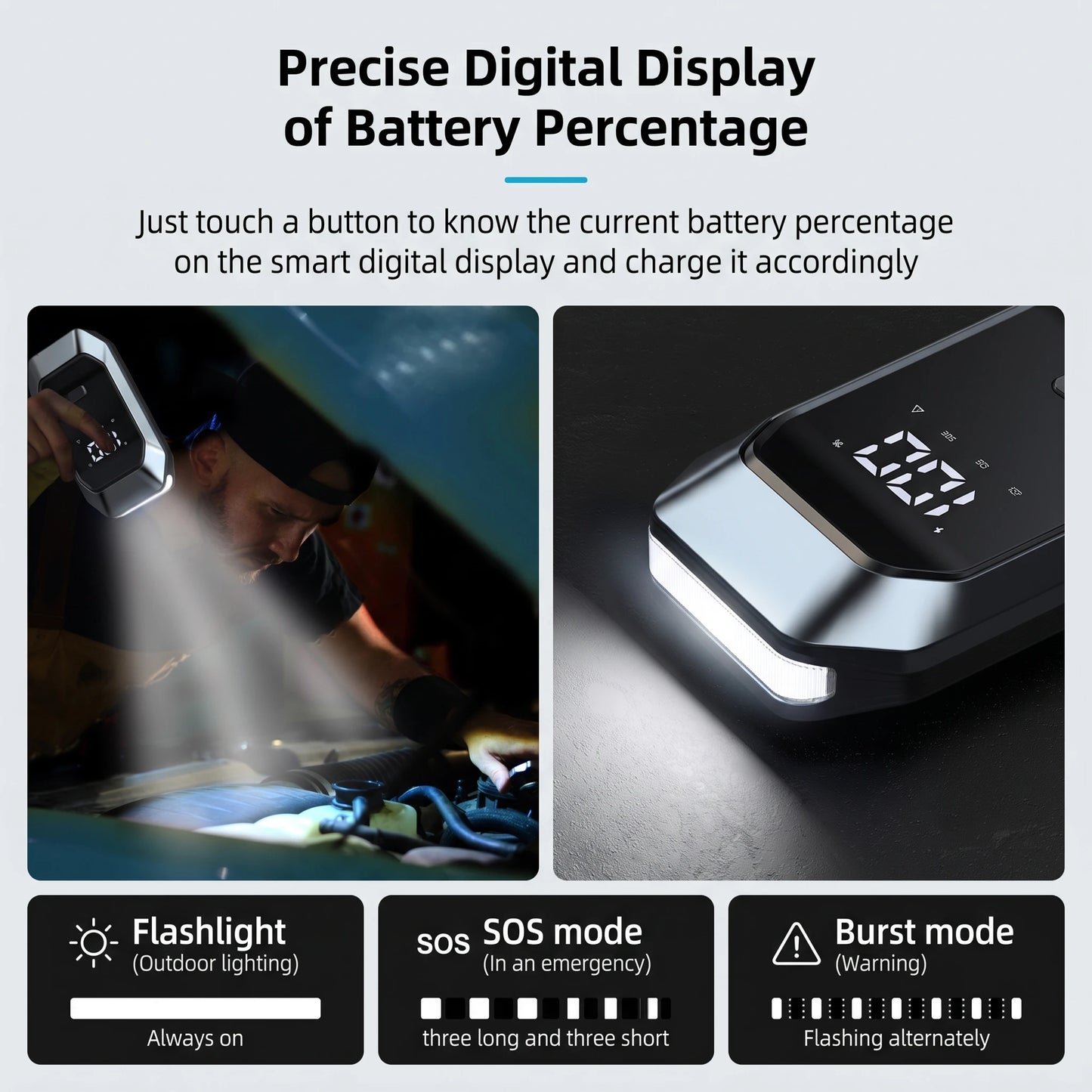 Vyvylabs 1000A Car Jump Starter 12000mAh Portable Battery Starter Emergency 12V Booster Starting Device Power Bank Jump Start