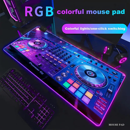 RGB Radio Dj Workbench Mouse Pad Gamer HD Large HD HYBXAXC Desk Mats MousePads Natural Rubber Carpet Anti Slip Laptop Mice Pad