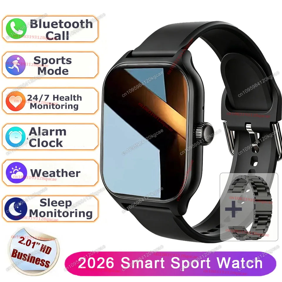 Men Women Smart Watch 2.01'' Waterproof Fitness Sports Watch Answer Call Sleep Sport Pedometer Information Alerts Smartwatch New