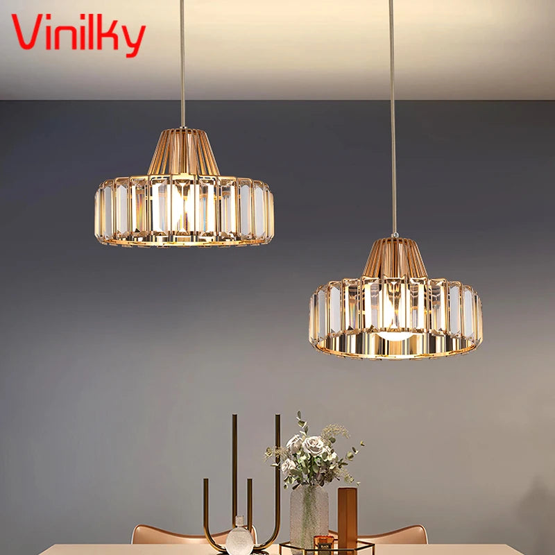 Crystal Pendant Lights Indoor Bedroom Ceiling Chandeliers Lamps Nordic Loft Loby Hanging Light Fixture Hotel Hall Decor Led Lamp