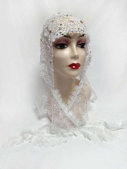 Latest High Quality Muslim Women Prayer Hat Lace Dubai Turban Cap Ready to Wear Hat Prayer Islam Saudi Arabia Lace Hijab