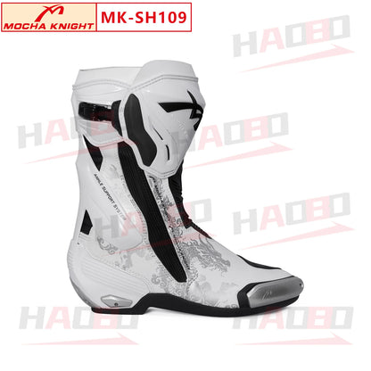 BENKIA SH109 Mocha Motorcycle Boots CE Certification Professional Track Riding Botas Men Women Anti Slip Waterproof Boots