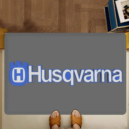 H-Husqvarna Logo Floor Mat INS Style Soft Bedroom Floor House Laundry Room Mat Anti-skid Household Carpets