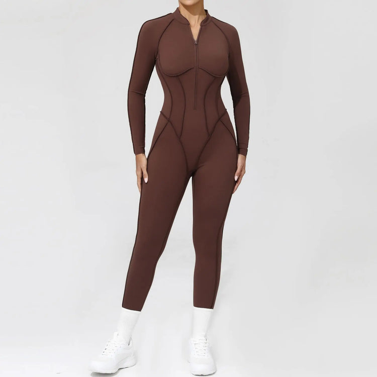 One Pieces Long Jumpsuits Sexy Womens Overalls Mono Streetwear Yellow Body Long Sleeves Woman Clothing Summer Gym Sportswear