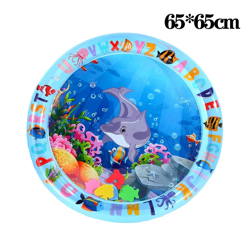 Large Pet Water Sensory Mat Inflatable Sea Animal Design Playmat for Dogs Cats Thickened Splash Proof Activity Toy with Fishes