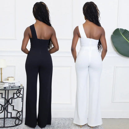 Jumpsuits Women One Piece Sleeveless Overalls Long Pants Tight Waist Rompers Y2k Streetwear Skew Collar Jumpsuit Work 2026