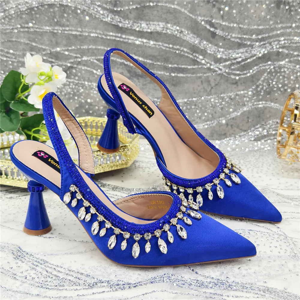 Designer Shoes Women's Luxury 2026 Elegant Crystal Women's Shoes Italian Women's Wedding Rhinestone Nigeria Party Wedding Pump