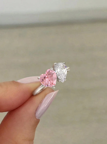 925 Sterling Silver Simplicity Classic Zircon Water Drop Ring For Women Engagement Wedding Luxury High Quality Fine Jewelry