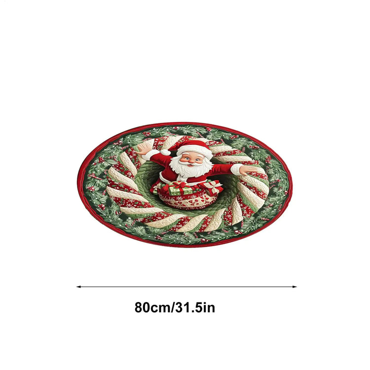 Christmas Rugs Indoor Optical Illusion Santa Claus Anti-Slip Area Rug Christmas Decorations For Living Room Entryway Office Dorm