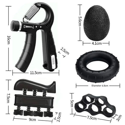Grip Strength Trainer Set Wiht Finger Trainer Hand Grip Enhancer Finger Stretcher Grip Ring Muscle Decompression Ball